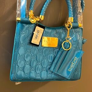 NWT!! Bebe beautiful blue bag with card holder